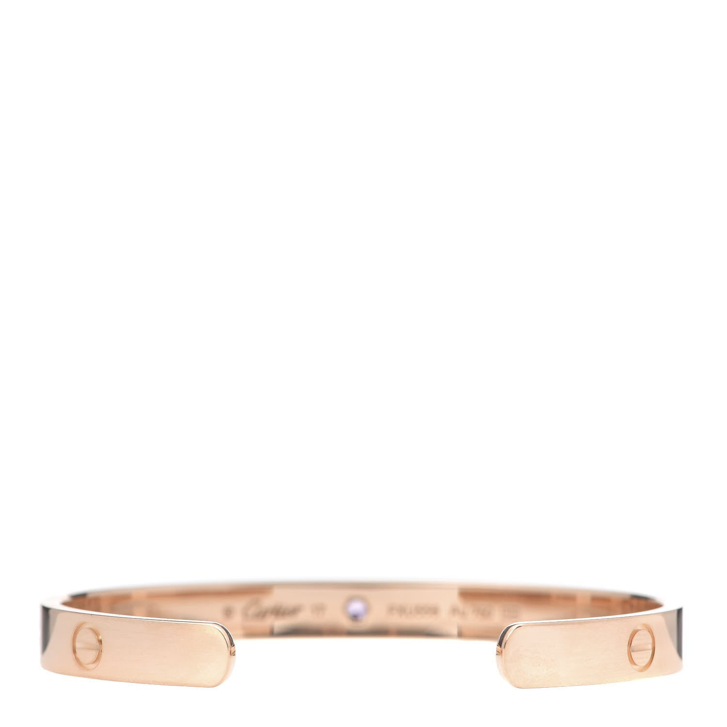 Cartier 18K Pink Gold Pink Sapphire LOVE Cuff Bracelet 17 3 of 5