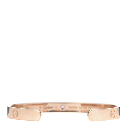 Cartier 18K Pink Gold Pink Sapphire LOVE Cuff Bracelet 17 3 of 5