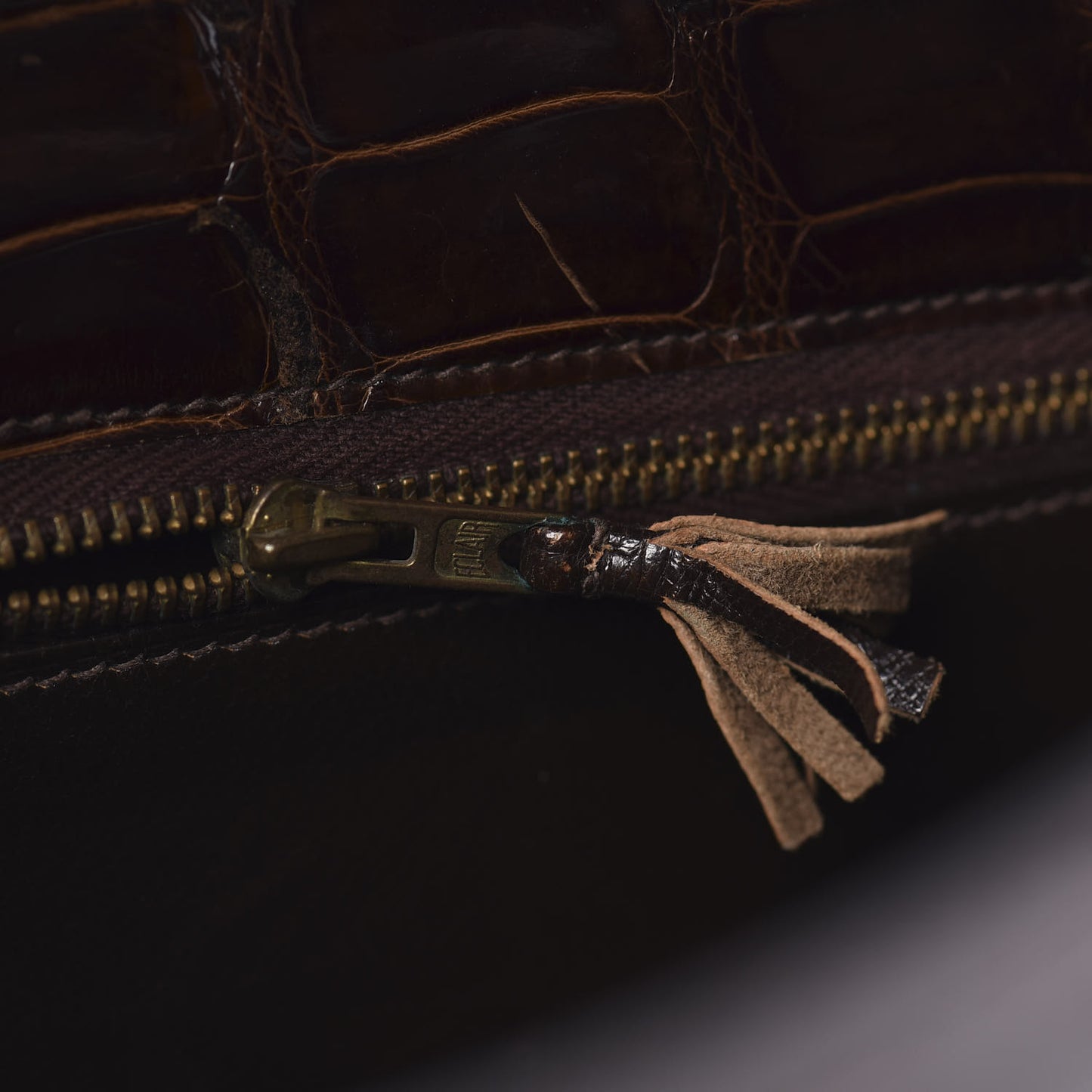 Shiny Niloticus Crocodile Kelly Sellier 32 Havane