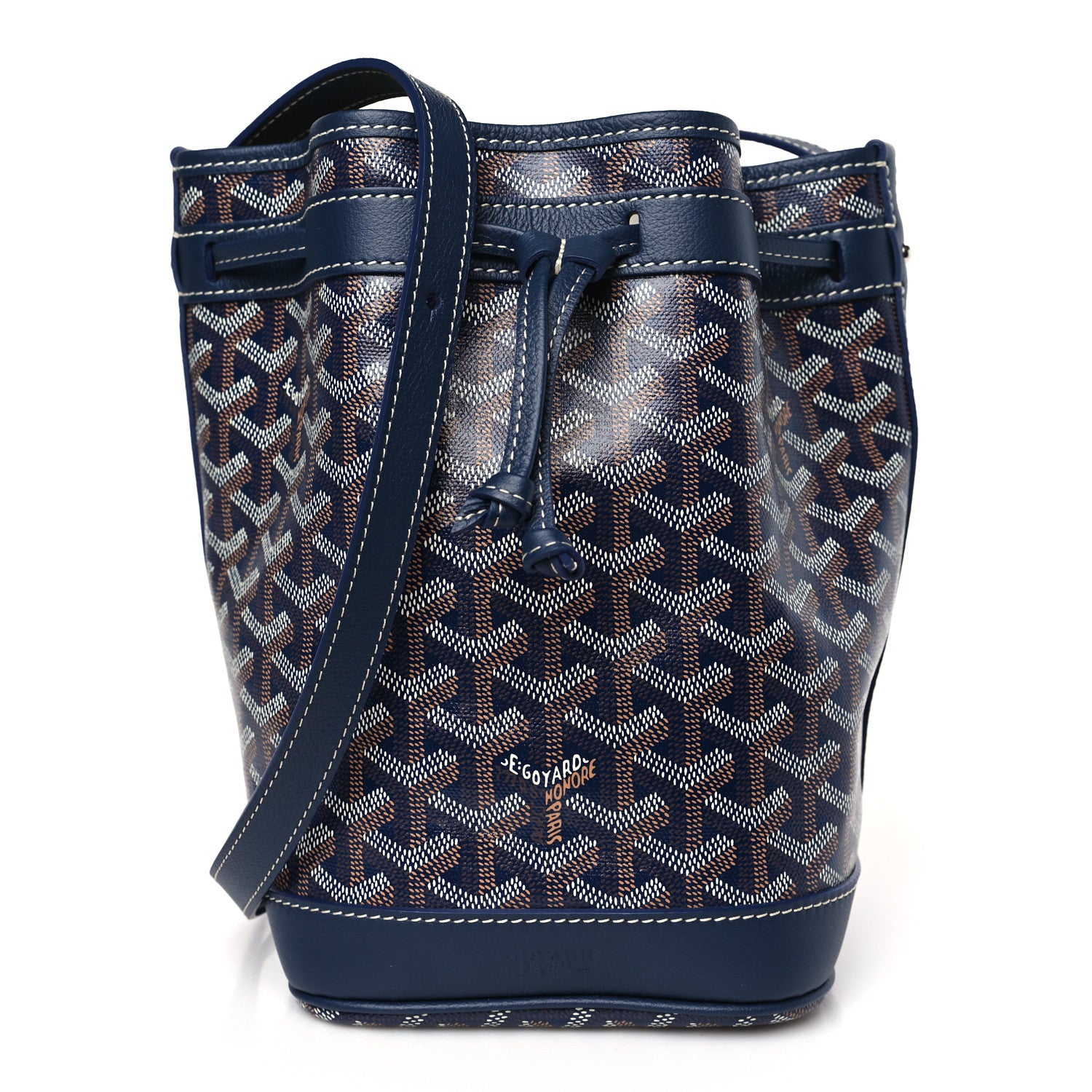 Goyard Goyardine Petit Flot Bucket Bag PM Navy 1 of 7