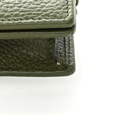 Gucci Dollar Calfskin Enamel Monochrome Mini GG Marmont Chain Wallet Military Wood 10 of 11