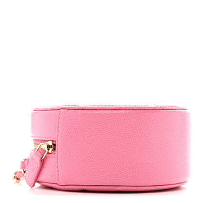 Chanel Caviar Quilted Gripoix CC Round Clutch With Chain Pink 4 of 10