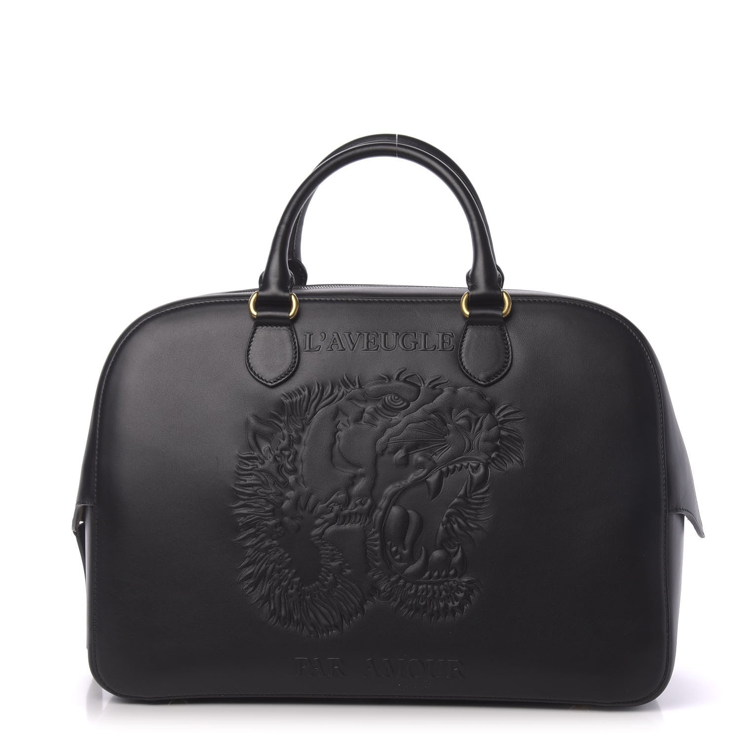 Gucci Calfskin Embossed L'Aveugle Par Amour Duffle Black 1 of 11