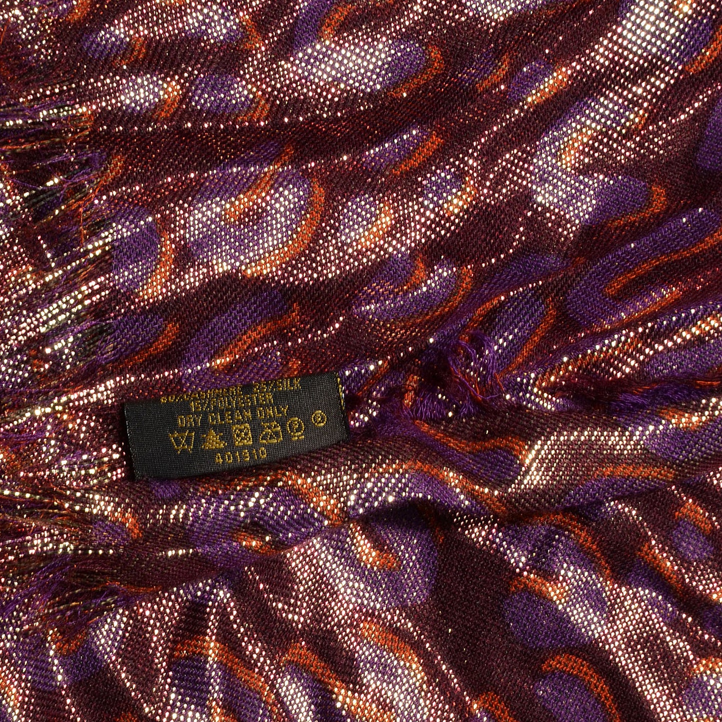 Cashmere Silk Leopard Etole Stole Disco Prune