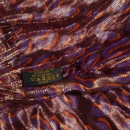Louis Vuitton Cashmere Silk Leopard Etole Stole Disco Prune 6 of 6