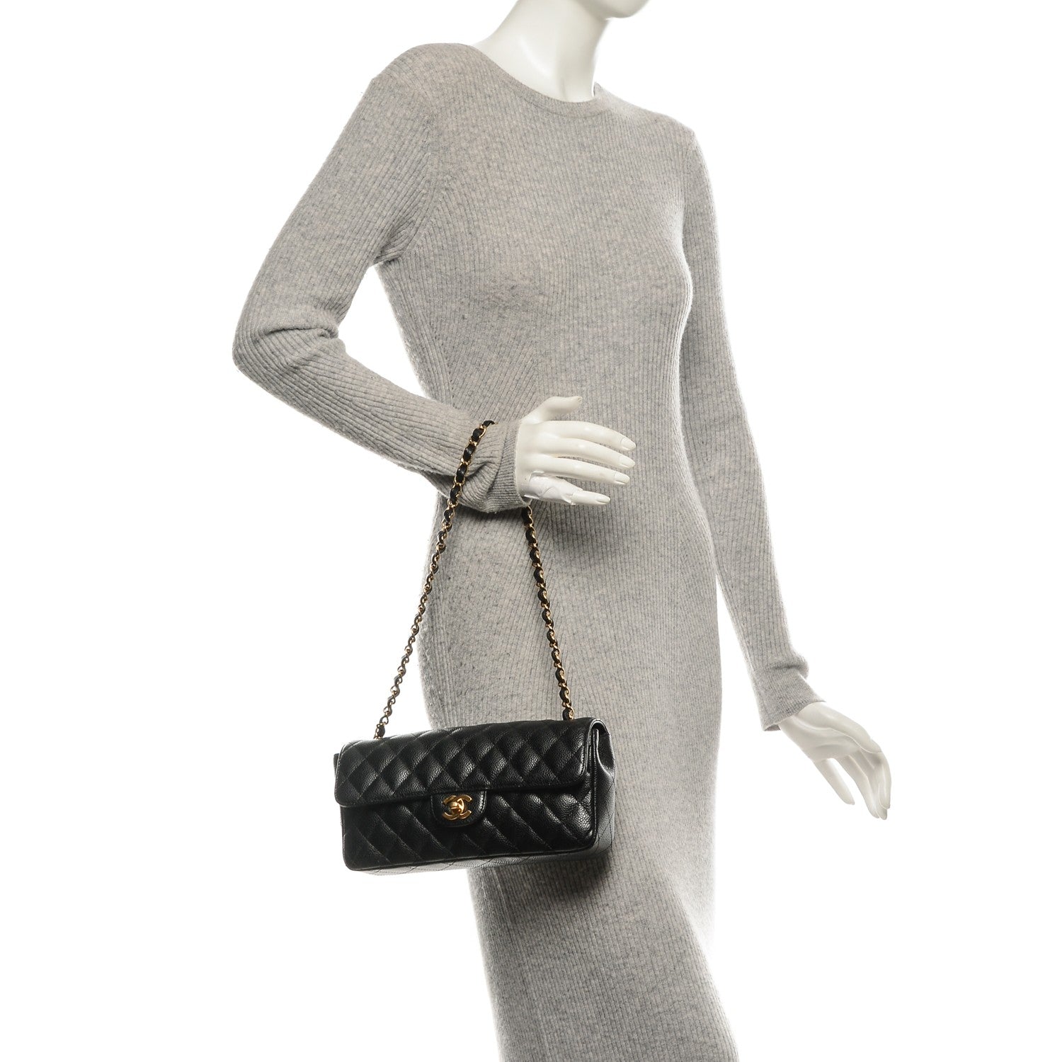 Chanel Caviar Quilted East West Flap Black 2 of 7