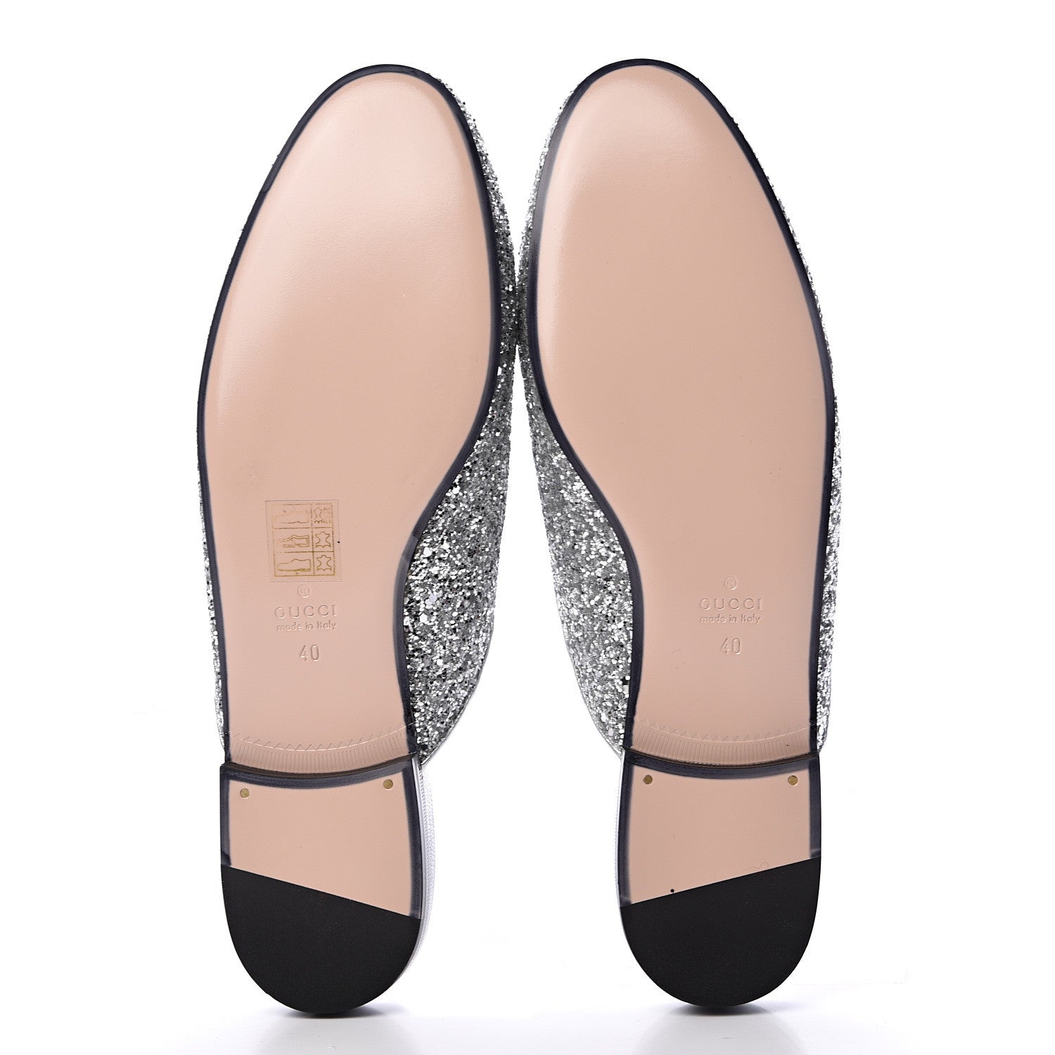 Gucci Glitter Womens Princetown Slippers 40 Silver 5 of 8