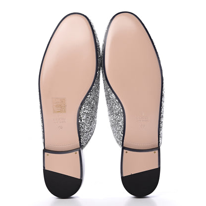 Gucci Glitter Womens Princetown Slippers 40 Silver 5 of 8