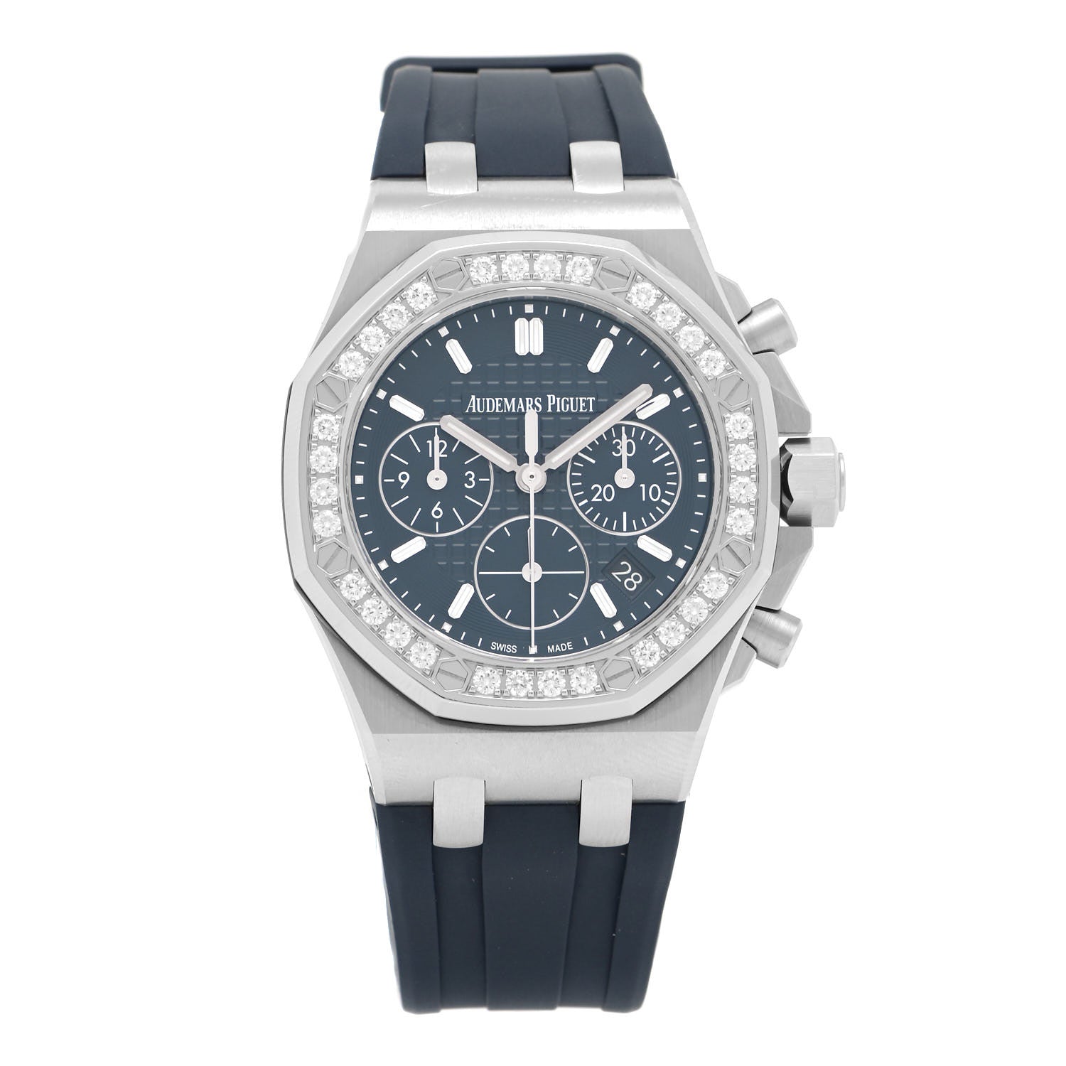 Audemars Piguet Stainless Steel Rubber Diamond 37mm Royal Oak Offshore Chronograph Automatic Watch Blue 26231ST.ZZ.D027CA.01 1 of 5