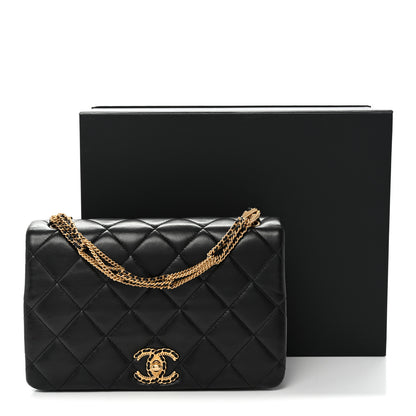 Chanel Lambskin Quilted On And On Medium Chain Flap Black 11 of 11