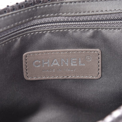 Chanel Metallic Crackled Calfskin Perforated Drill Flap Silver 6 of 10