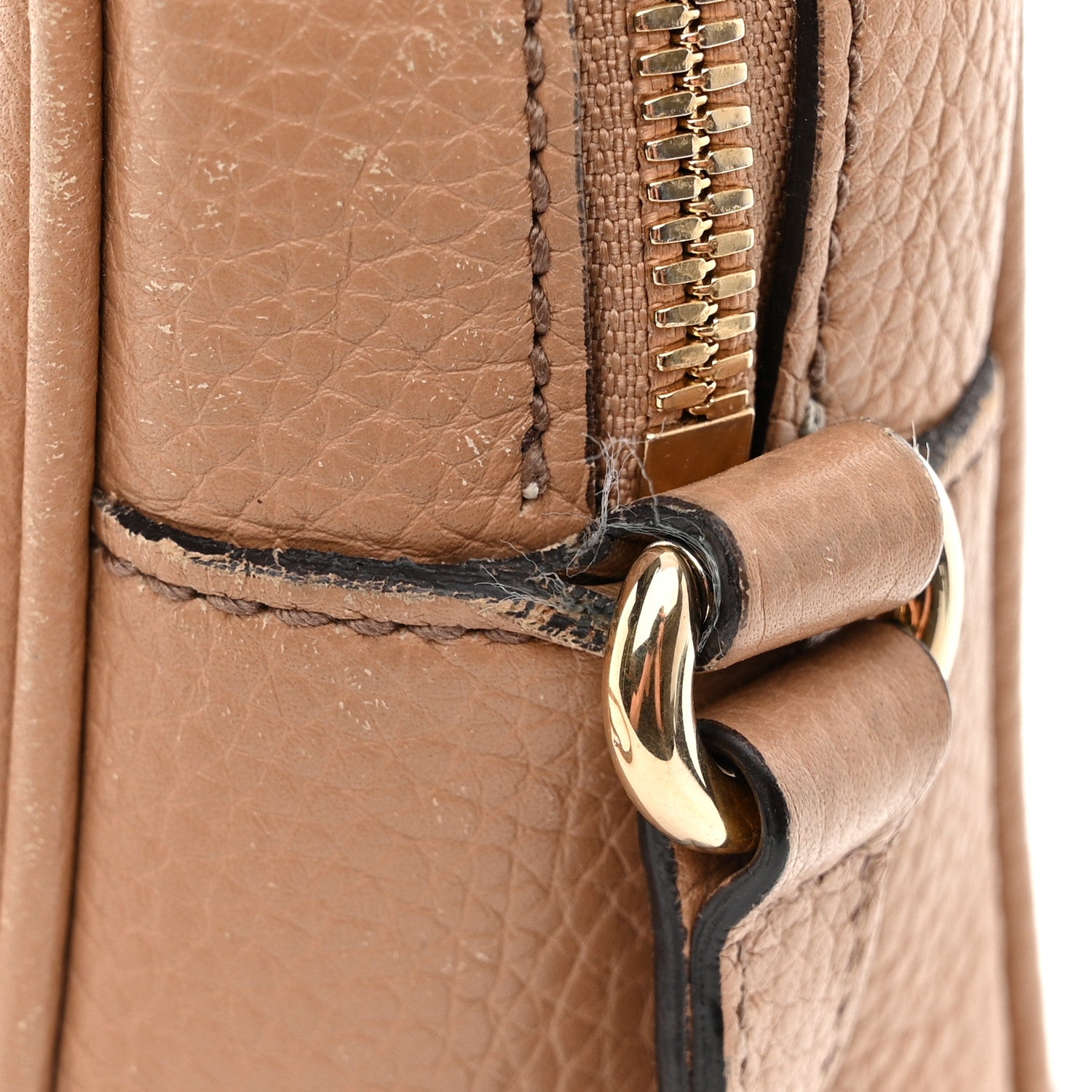 Gucci Pebbled Calfskin Small Soho Disco Bag Camelia 13 of 14