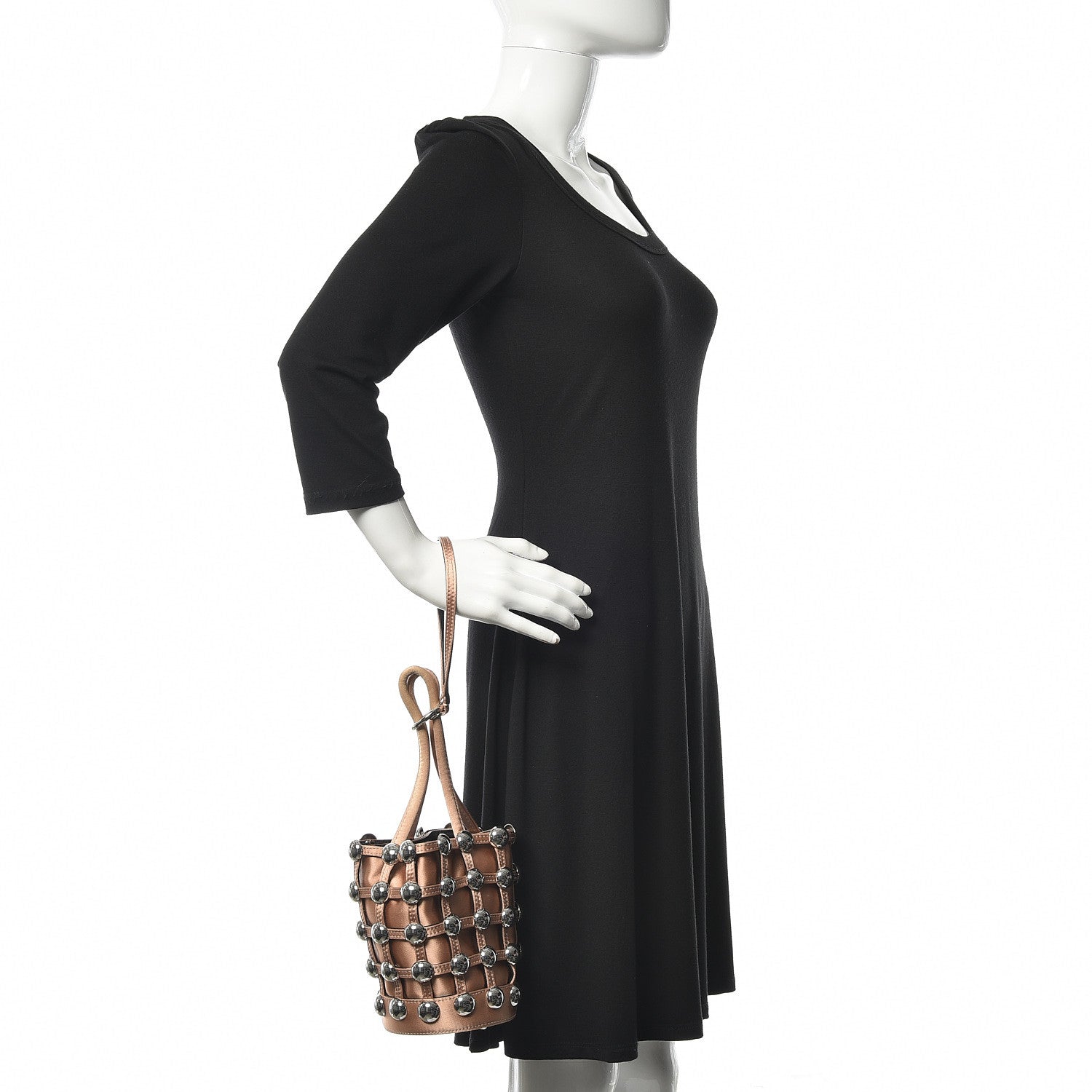 Alexander Wang Satin Embellished Mini Roxy Bucket Bag Nude 2 of 9