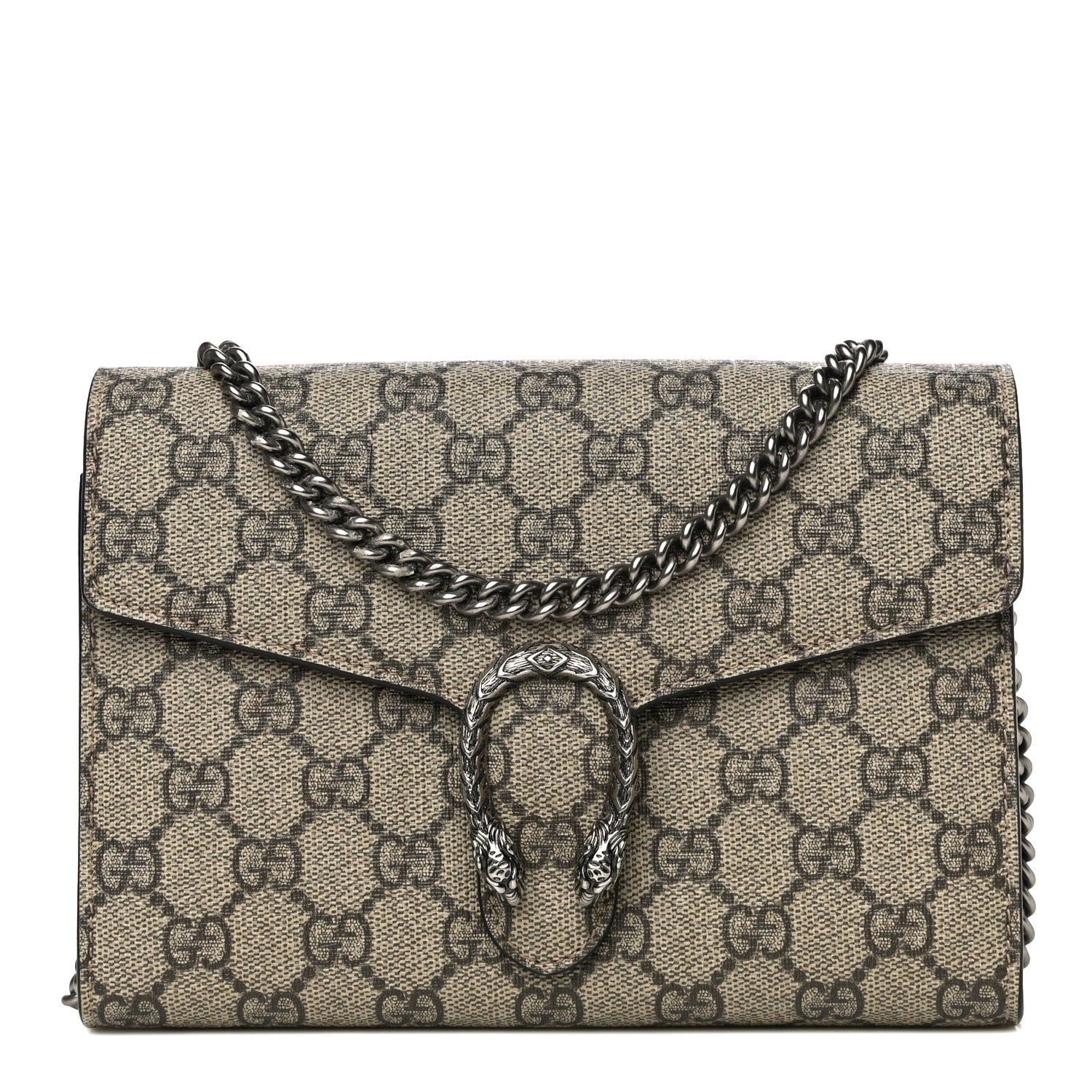 Gucci GG Supreme Monogram Mini Dionysus Chain Wallet Beige Taupe 1 of 19