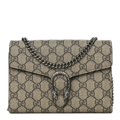 Gucci GG Supreme Monogram Mini Dionysus Chain Wallet Beige Taupe 1 of 19