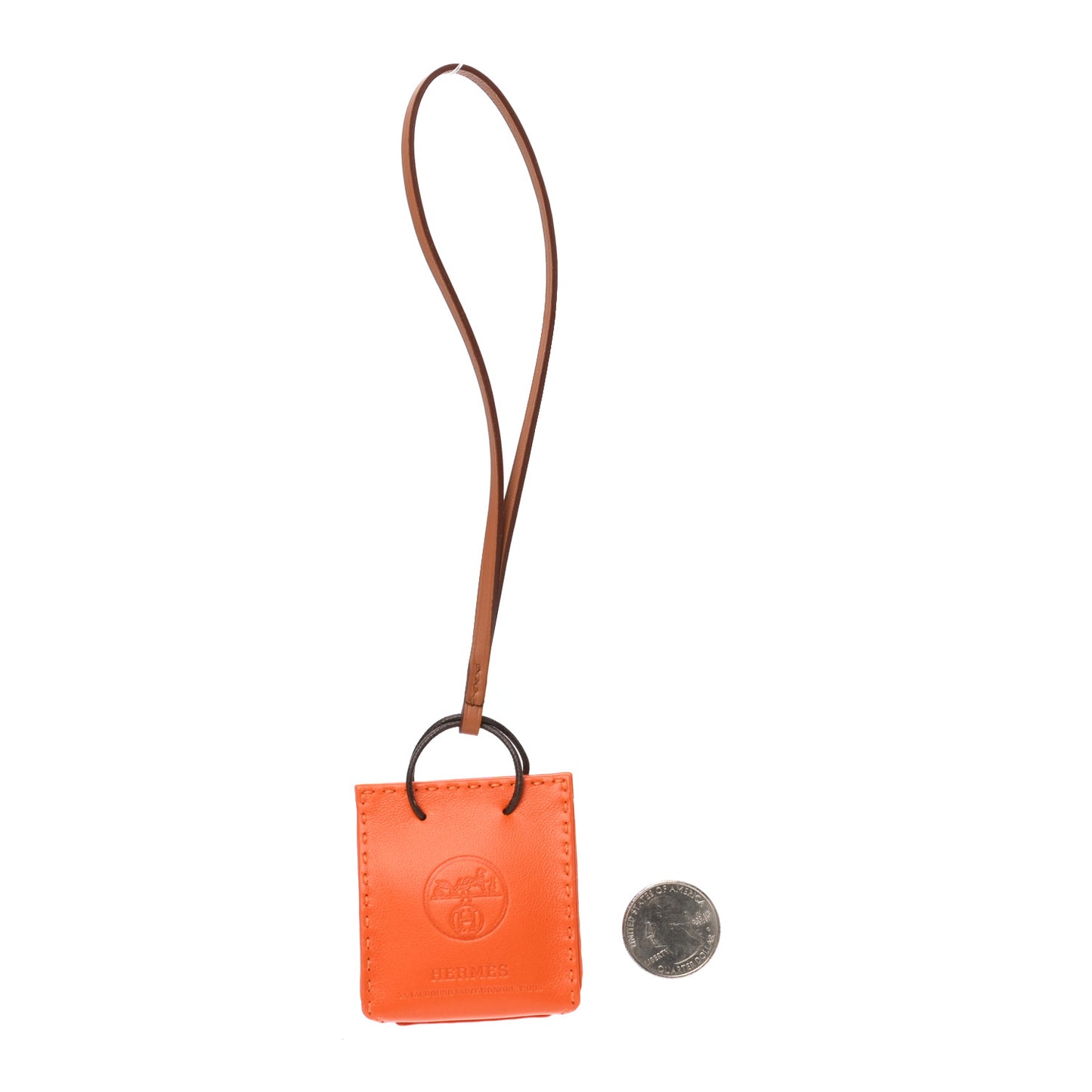 Milo Lambskin Swift Shopping Bag Charm Feu Gold