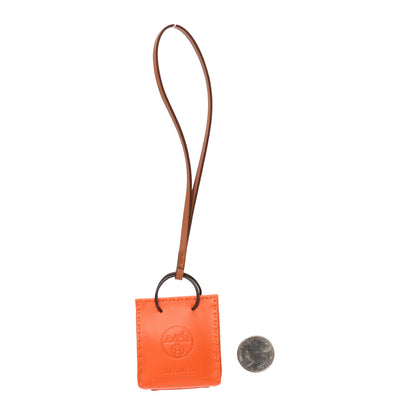 Hermes Milo Lambskin Swift Shopping Bag Charm Feu Gold 2 of 3