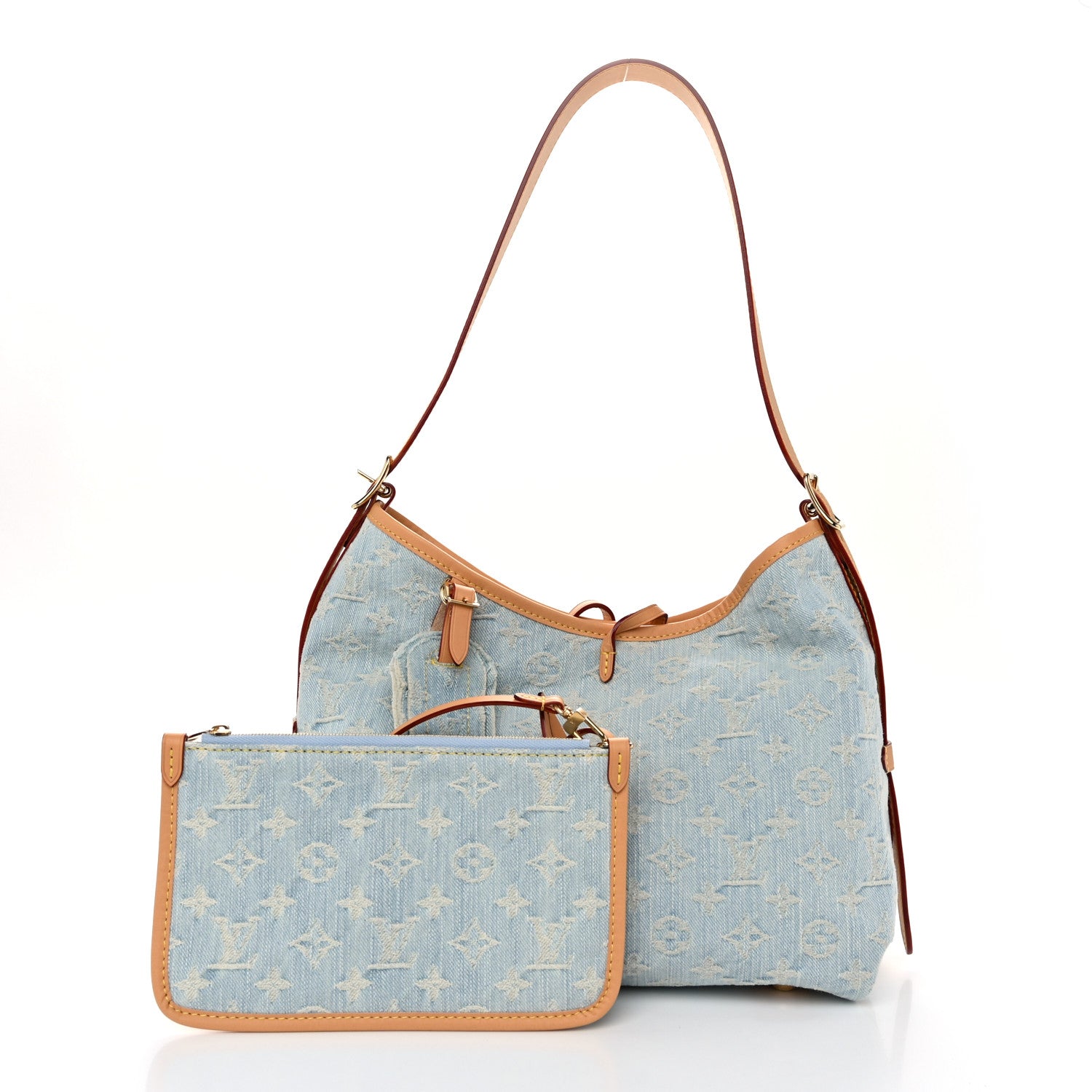 Louis Vuitton Monogram Denim CarryAll PM Sky Blue 3 of 10