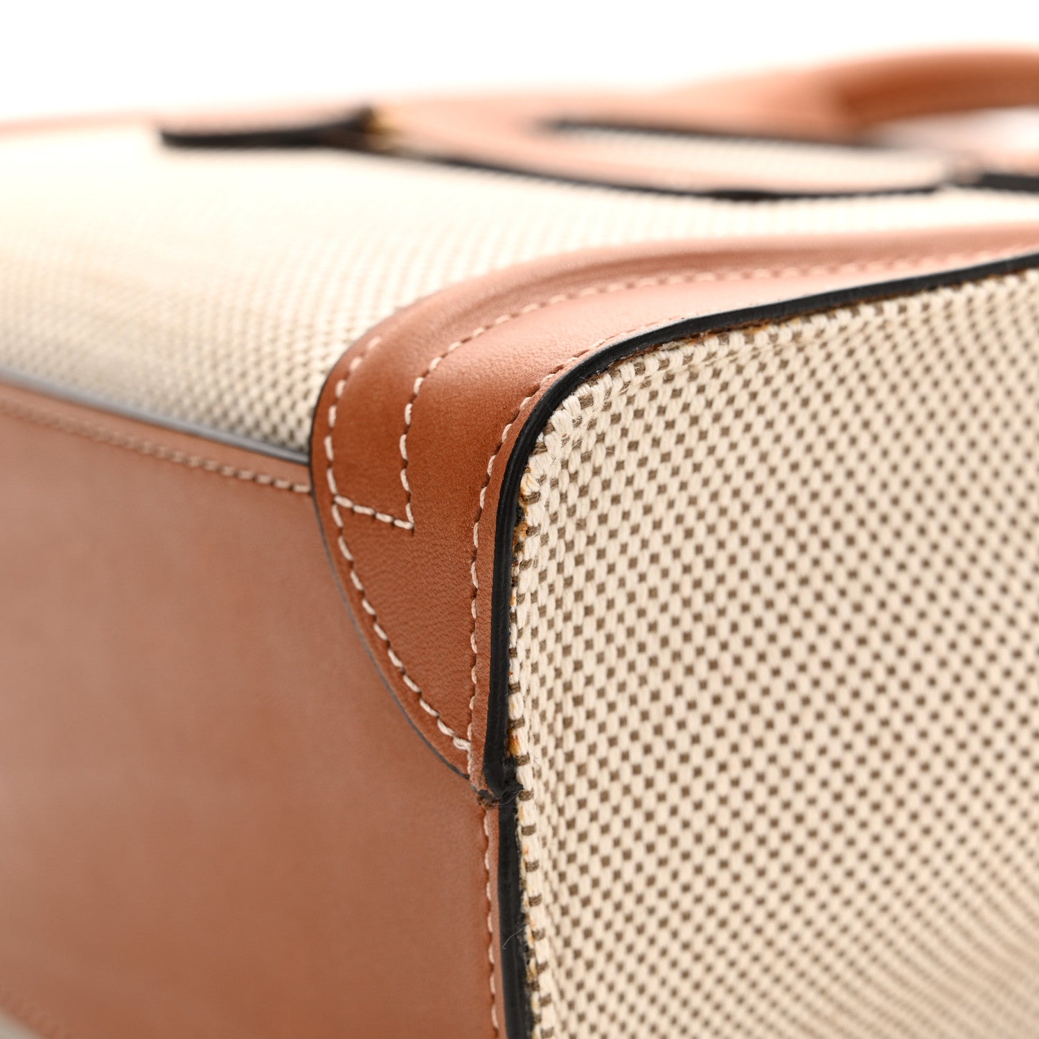 Celine Textile Smooth Calfskin Nano Luggage Tan White 14 of 21