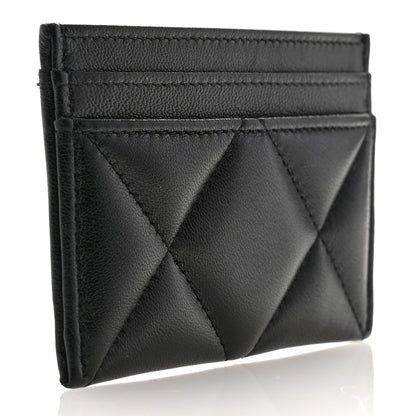 Chanel Lambskin Quilted Chanel 19 Card Holder Black 3 of 9