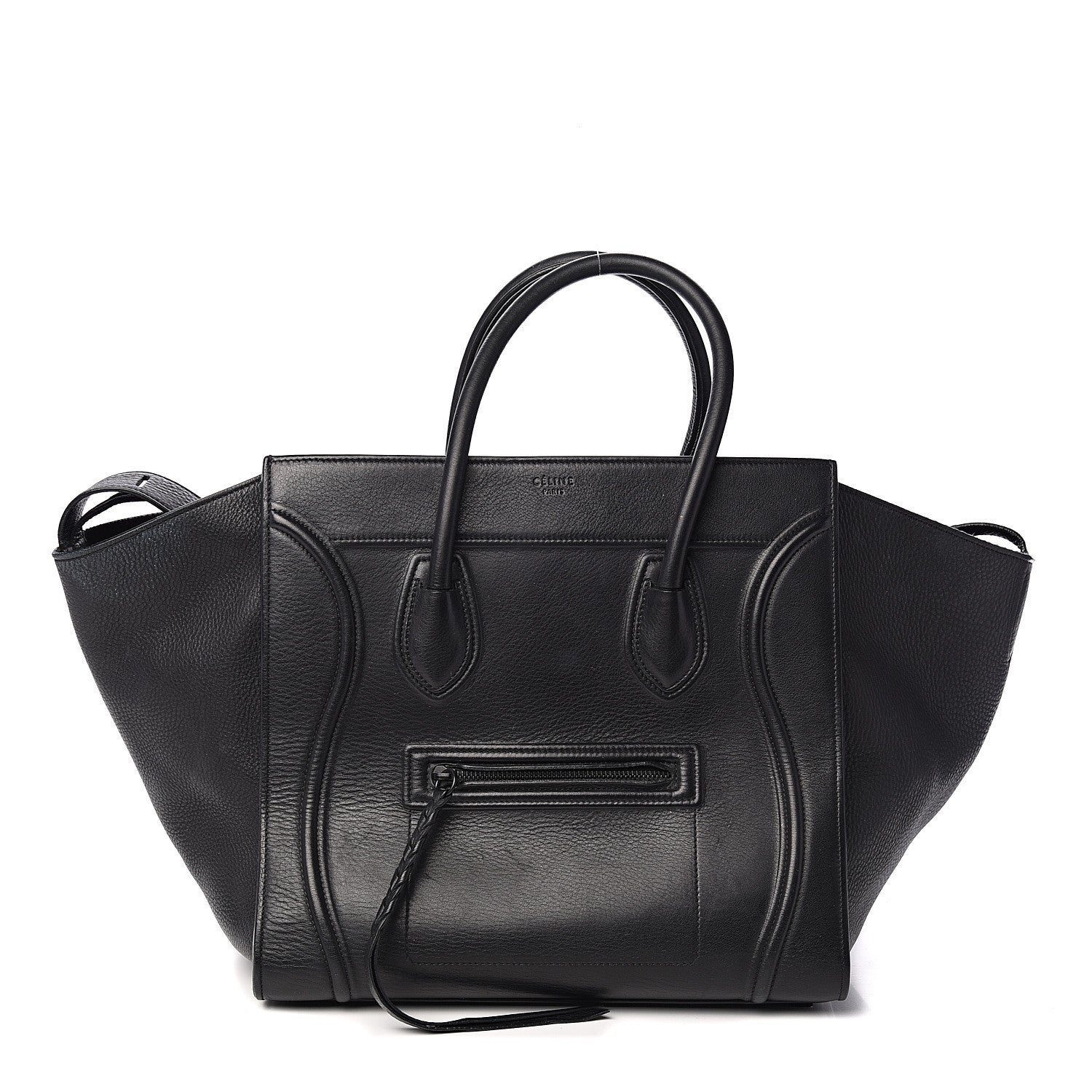 Celine Supple Calfskin Medium Phantom Luggage Black 1 of 11