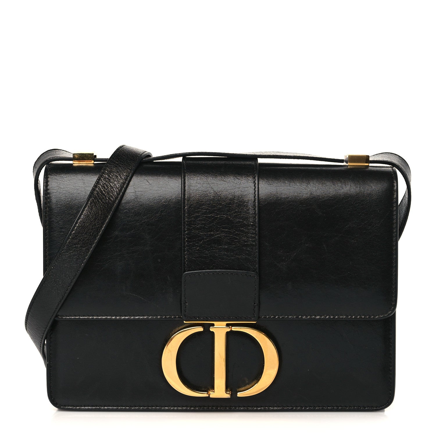Christian Dior Crinkled Lambskin 30 Montaigne Flap Bag Black 1 of 9