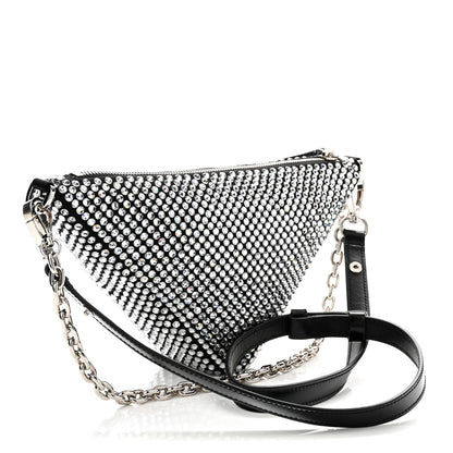Prada Satin Crystal Triangle Crossbody Pouch Cristal 3 of 10