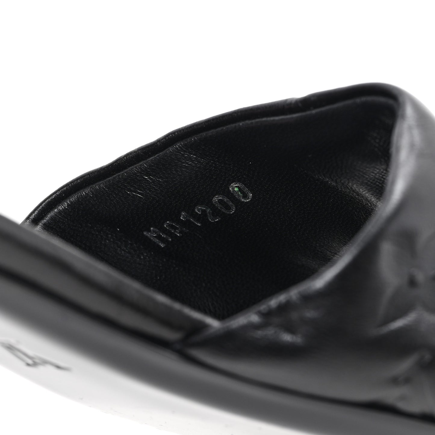 Lambskin Embossed Monogram Revival Flat Mules 37 Black
