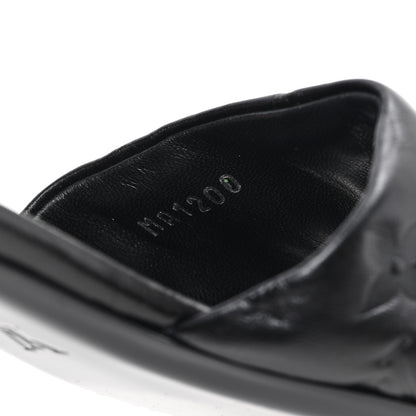 Louis Vuitton Lambskin Embossed Monogram Revival Flat Mules 37 Black 9 of 9