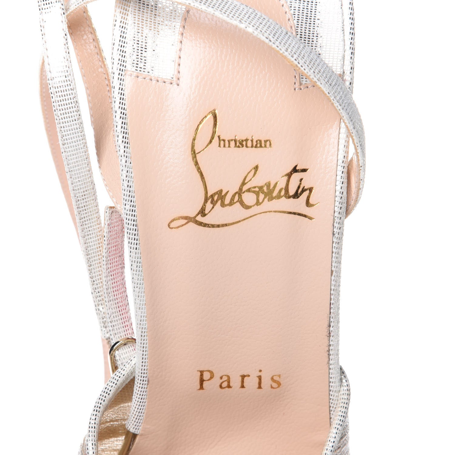 Christian Louboutin Chiffon Lame Bow Artydiva 120 Platform Sandals 39 Platine 9 of 10