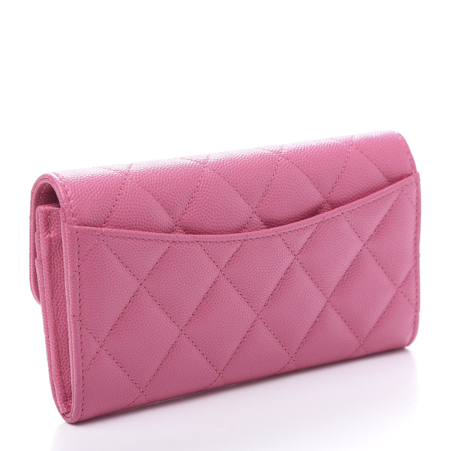 Caviar Quilted Medium Flap Wallet Pink