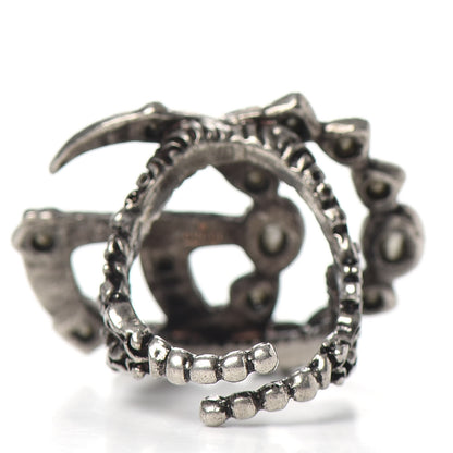 Gucci Crystal Double G Ring S 6.5 Aged Silver 4 of 5