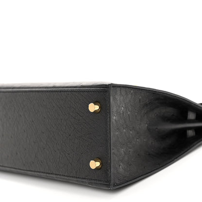 Hermes Ostrich Kelly Sellier 25 Black 9 of 12