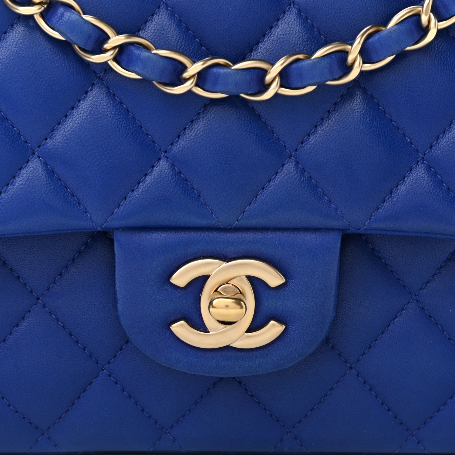 Chanel Lambskin Quilted Medium Double Flap Blue 10 of 12