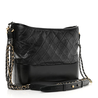 Chanel Aged Calfskin Quilted Medium Gabrielle Hobo Black 3 of 9