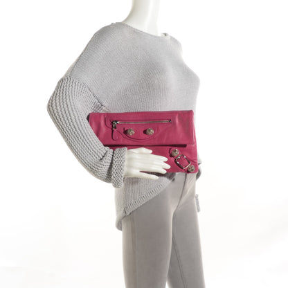 Balenciaga Agneau Giant 21 Silver Hardware Envelope Clutch Cyclamen 2 of 7