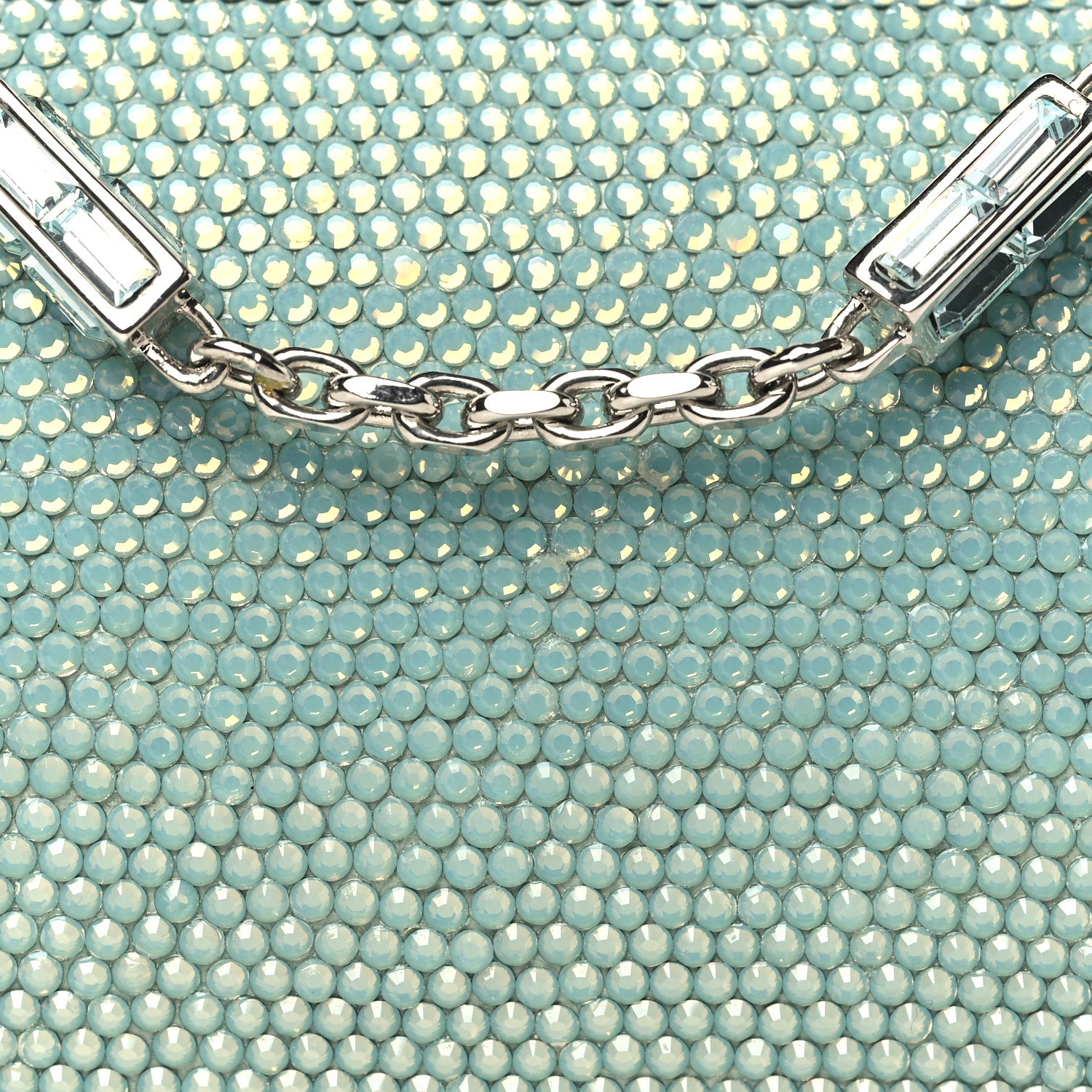 Judith Leiber Swarovski Crystal Minaudiere Clutch Aquamarine 7 of 11