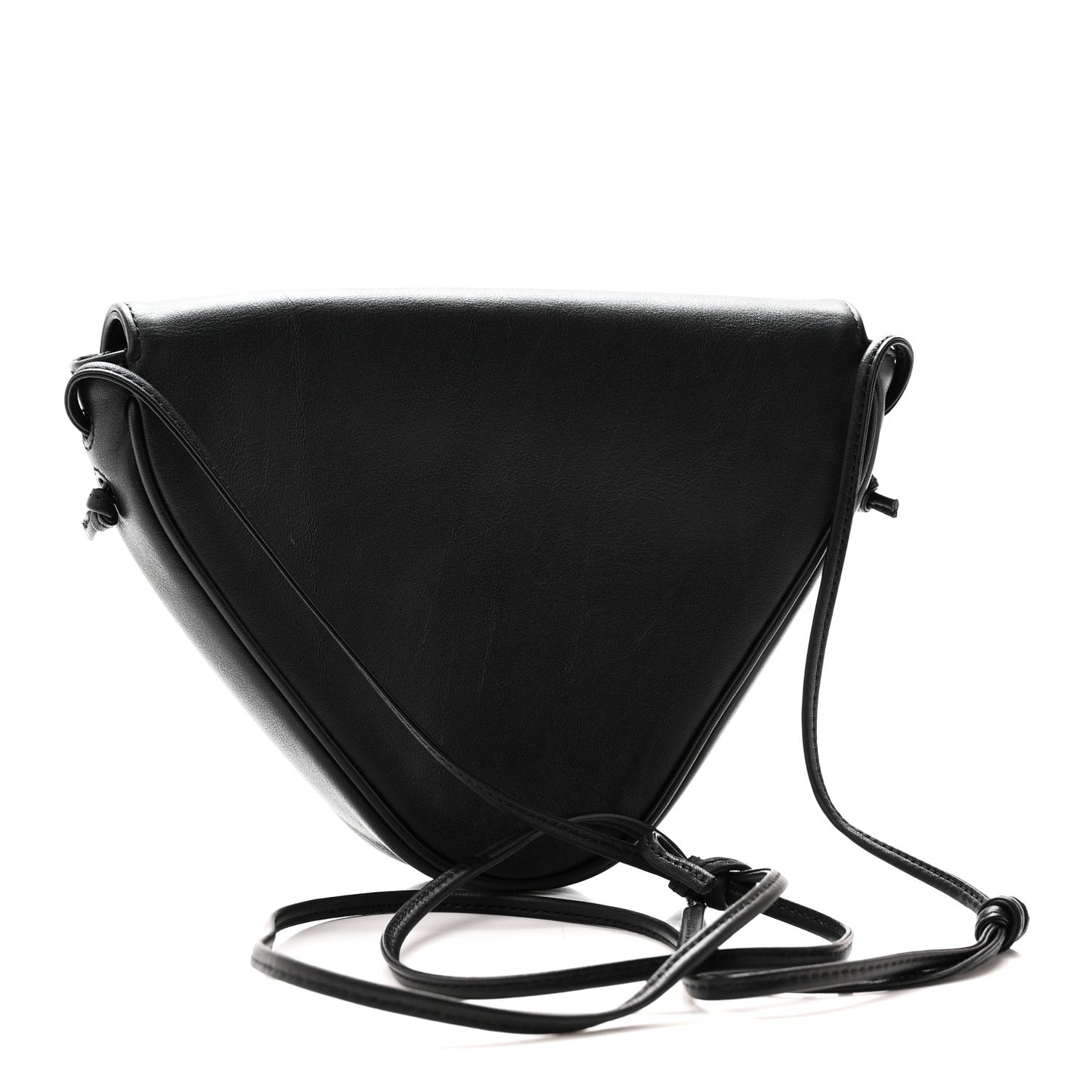 Smooth Calfskin Triangle Crossbody Bag Black