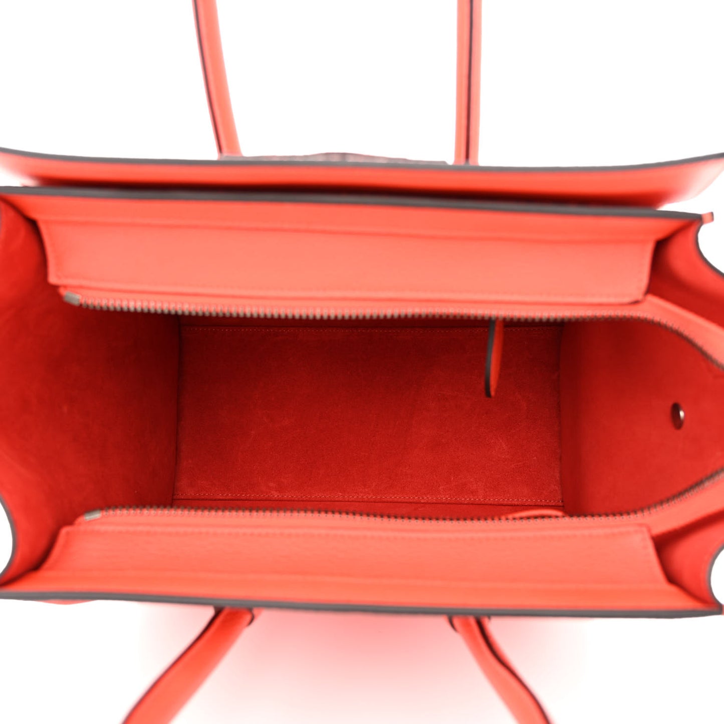 Drummed Calfskin Micro Luggage Vermillion
