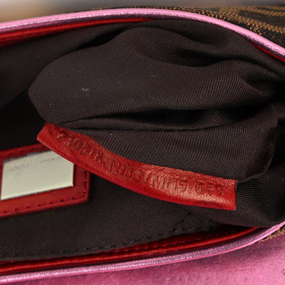 Fendi Zucca Vanity Mirror Clutch Tobacco Pink 7 of 10