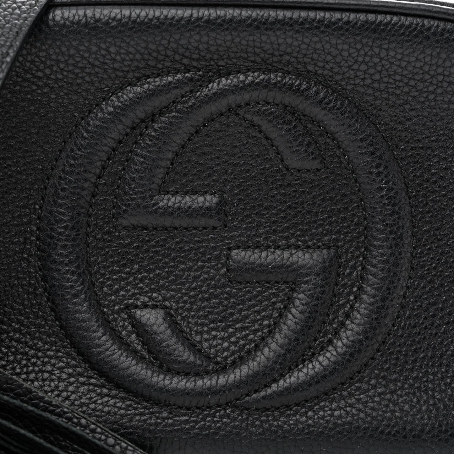 Pebbled Calfskin Small Soho Disco Bag Black