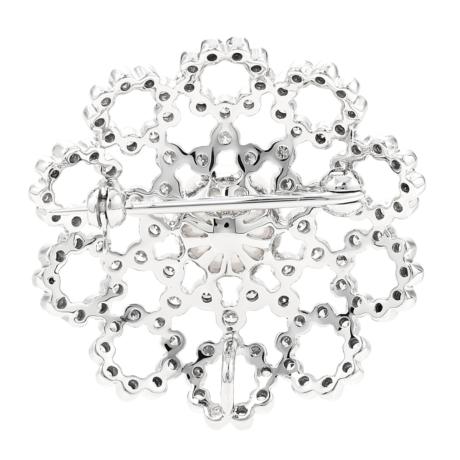 Mikimoto 18K White Gold Diamond Pearl Pendant 3 of 4