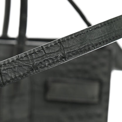 Saint Laurent Calfskin Crocodile Embossed Small Sac De Jour Fog 19 of 22