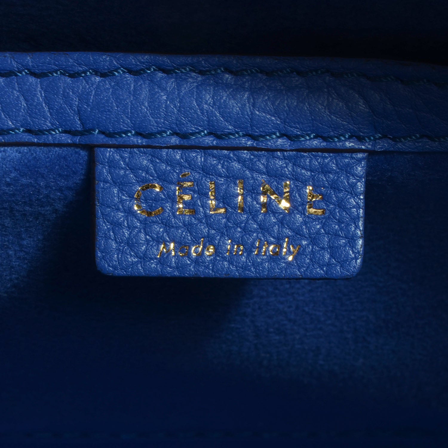 Celine Drummed Leather Nano Luggage Indigo 6 of 8