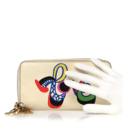 Christian Dior Calfskin Niki De Saint Phalle Love Zip Around Wallet Off White 2 of 19