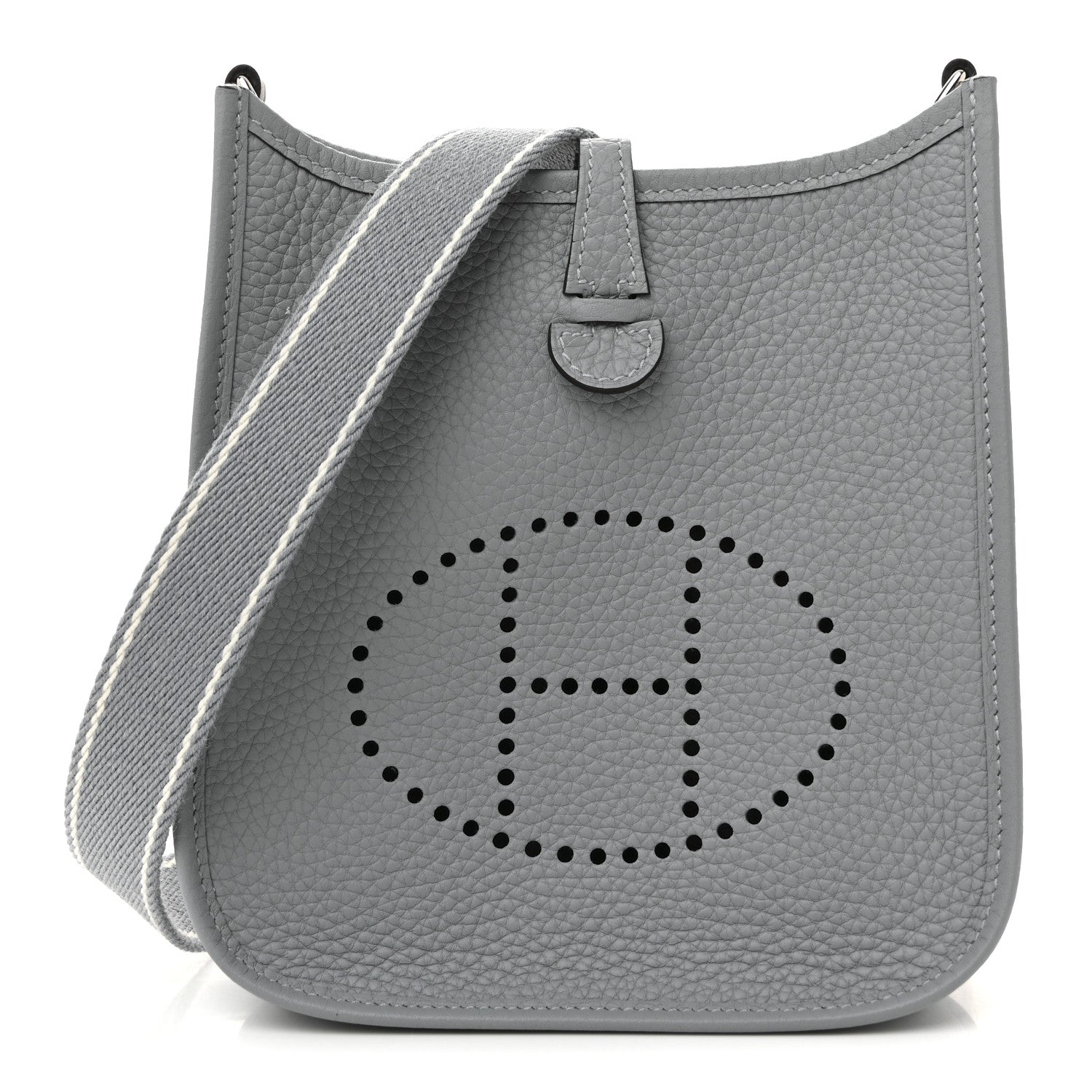 Hermes Taurillon Clemence Amazone Evelyne TPM Gris Pantin White 1 of 11
