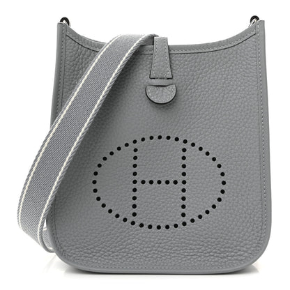 Hermes Taurillon Clemence Amazone Evelyne TPM Gris Pantin White 1 of 11