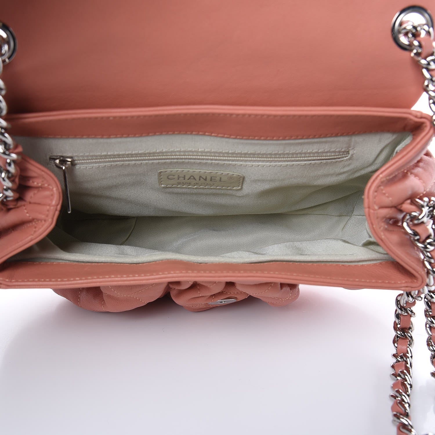 Chanel Washed Lambskin Quilted Medium Chain Around Messenger Pink 5 of 10
