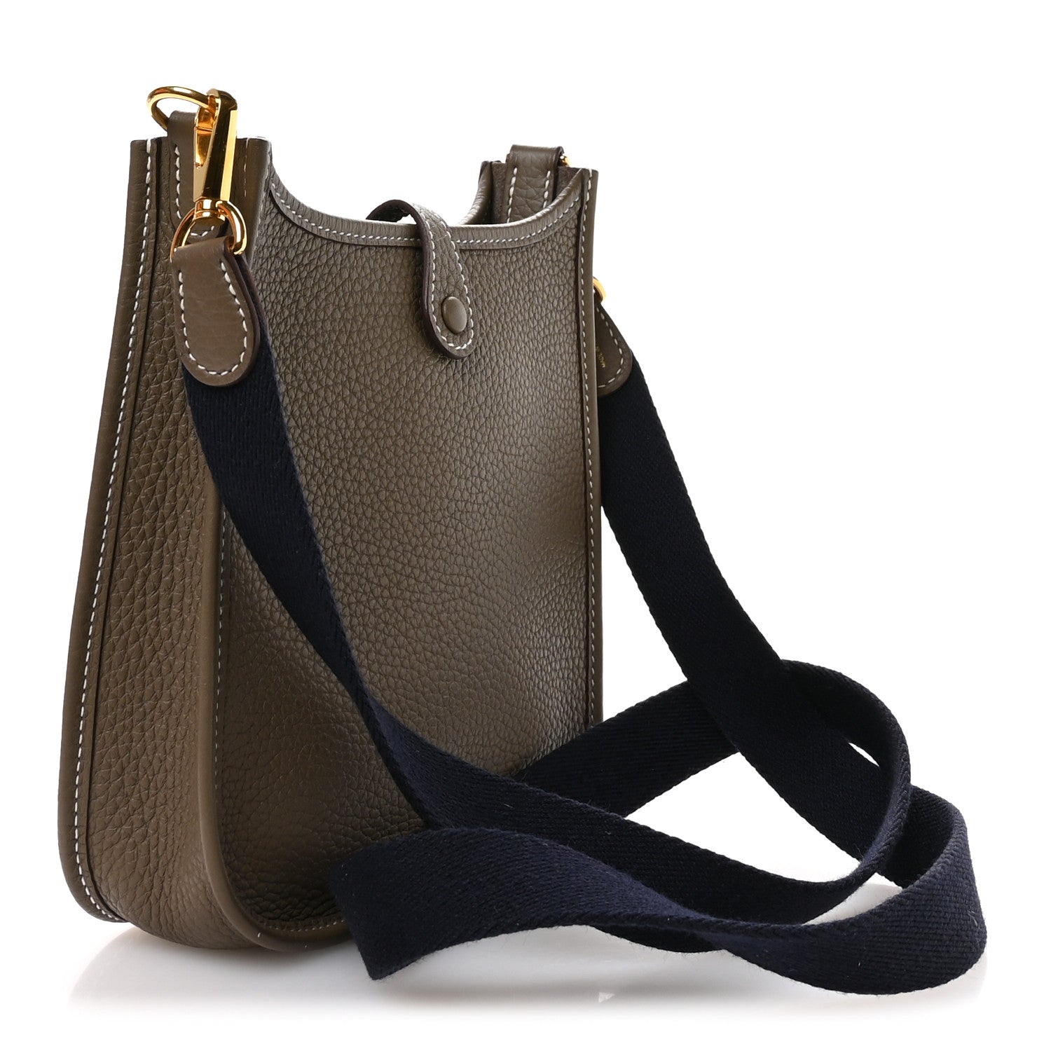 Hermes Taurillon Clemence Amazone Evelyne TPM Etoupe Bleu Indigo 3 of 11