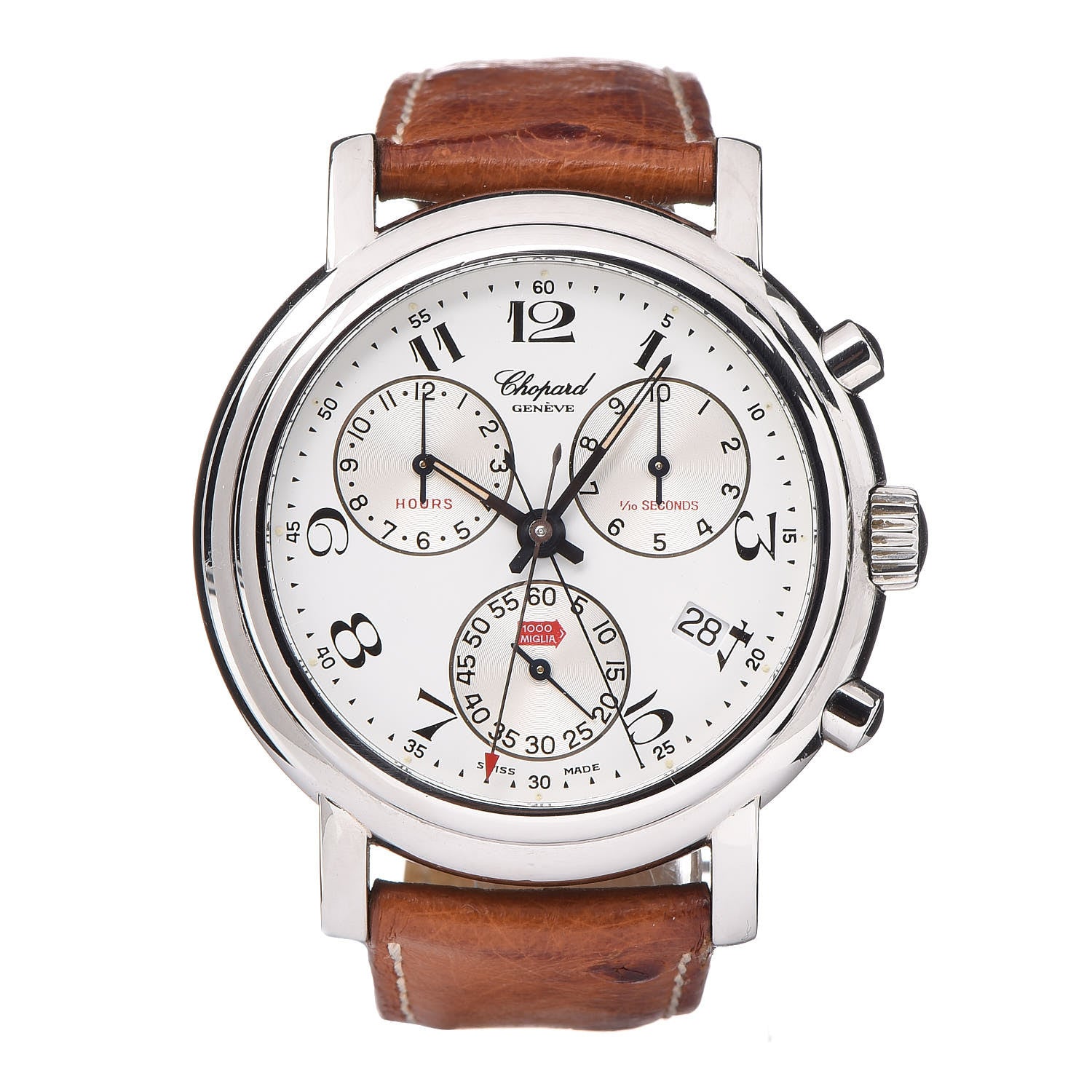 Chopard Stainless Steel Ostrich 39mm Mille Miglia Chronograph Quartz Watch 1 of 9
